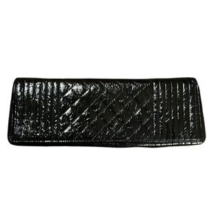 BARNEYS NEW YORK Vegan Black Pouchette Quilted Clutch